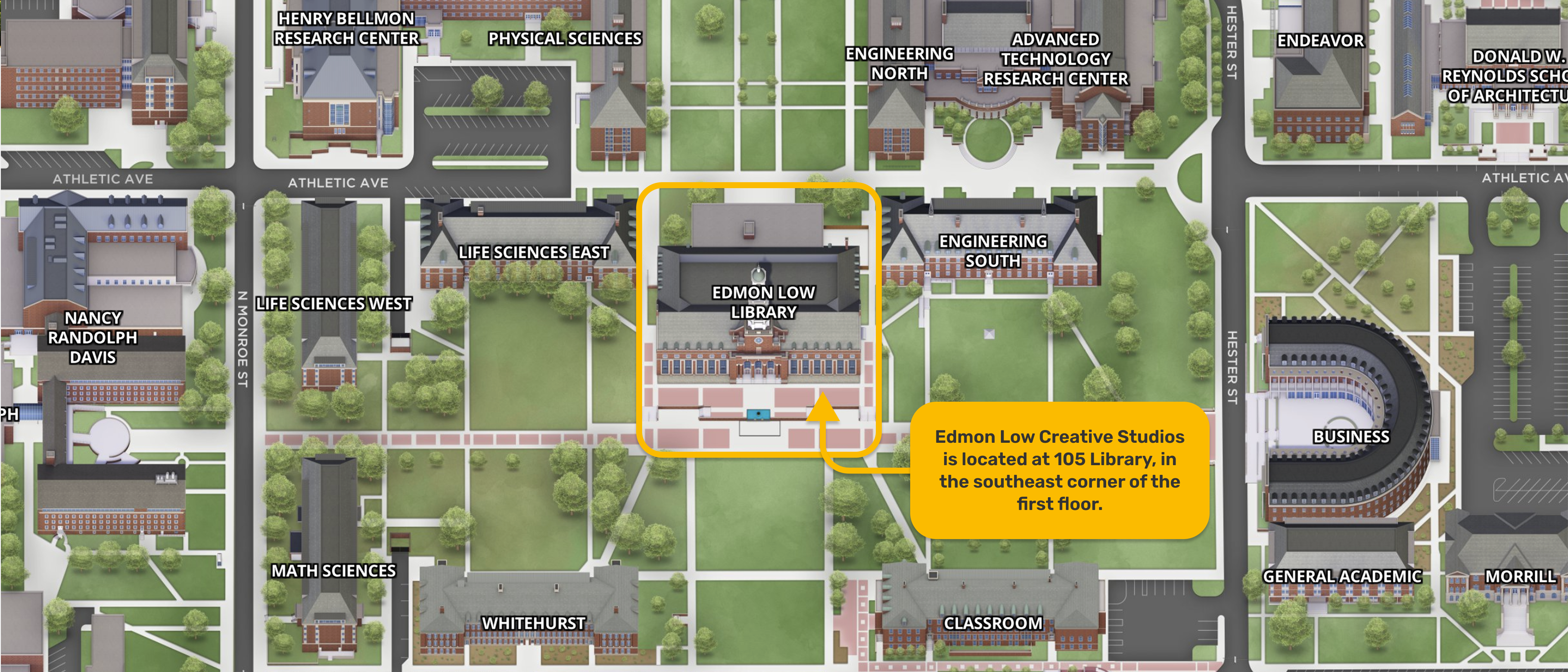 map for the Creative Studios