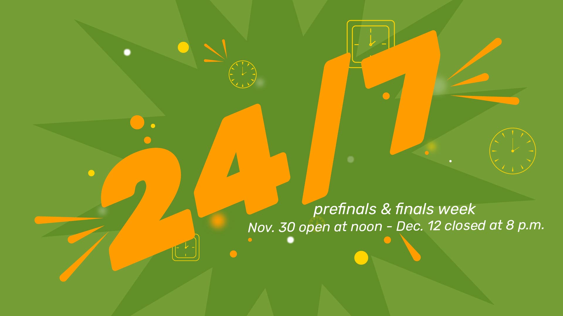 24/7 Access Pre Final & Finals Week (image)